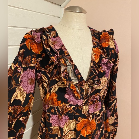 Anthropologie Pilcro Brand Corduroy Floral Dress, Size Medium - Picture 3 of 8